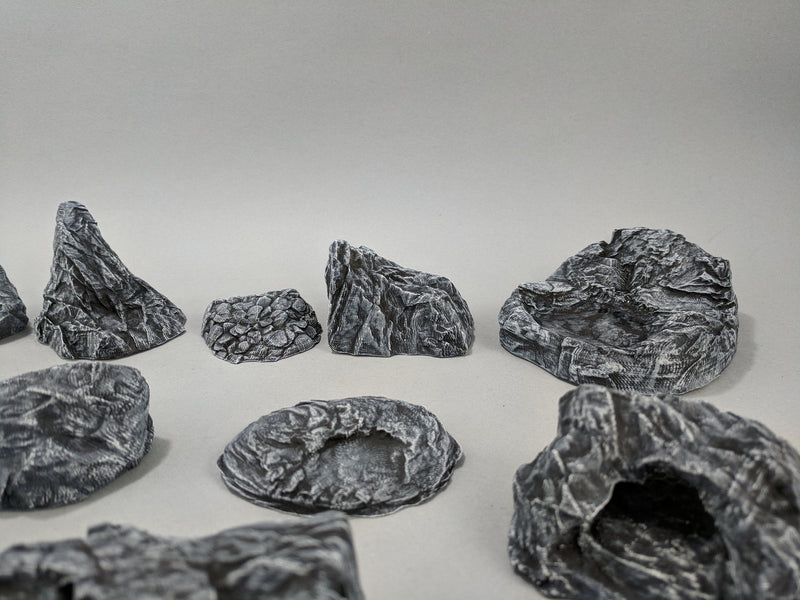 20 Rock Bundle - DND & Wargaming Terrain - EC3D Heroes Hoard, scatter scenery, Pathfinder 2E, Fantasy, Nature, Rocks, Outdoor, Mountain-4