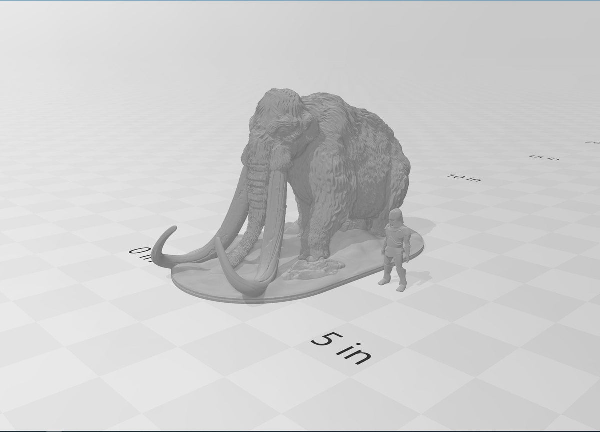 Armored / Regular Mammoth - DND mini - EC3D Wintertide, Winter Miniature | Elephant | Animal | Cold | 32mm | Snow | Arctic | Pathfinder-4