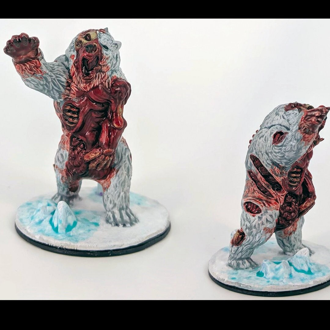 Undead Bear - DND mini - EC3D Wintertide, Winter Miniature | Bear | Animal | Cold | 32mm | Snow | Arctic | Pathfinder | Large Monster-1