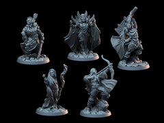 DnD Miniature Party Set 6 - 28mm Adventuring Group - Sorceress | Bard | Druid | Ranger | Barbarian | Pathfinder 2E | DnD 5E-1