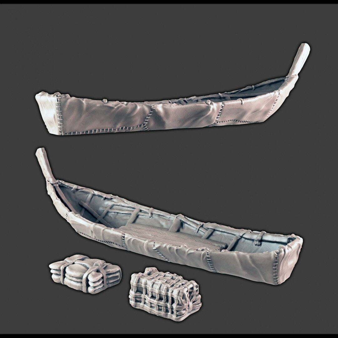 Fishing Boat and Gear - DND & Wargaming Terrain - EC3D Wilds of Wintertide, Tribe, Arctic, Cold, scatter scenery, Pathfinder 2E, Fantasy-1