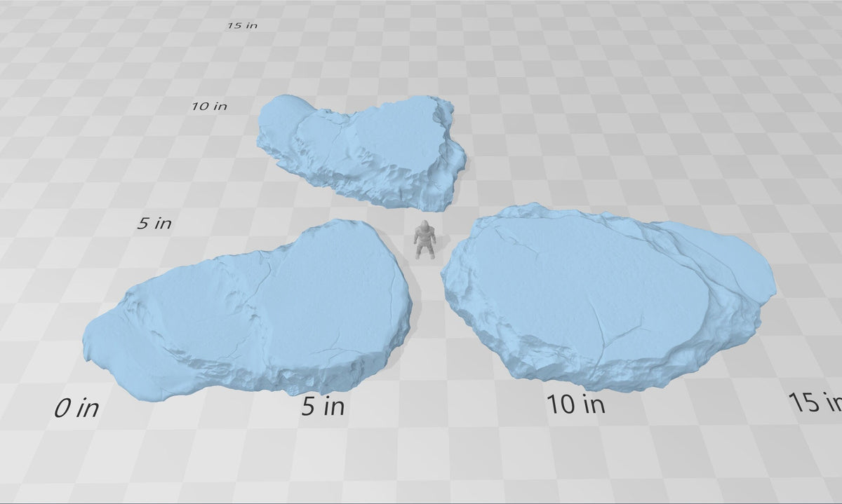 Floating Ice Shelves - DND & Wargaming Terrain - EC3D Wilds of Wintertide, Snow, Arctic, Cold, scatter scenery, Pathfinder 2E, Fantasy-3