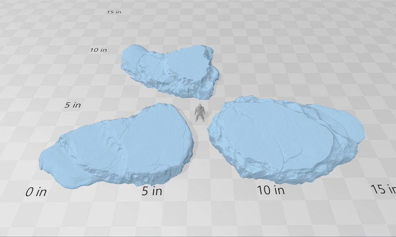 Floating Ice Shelves - DND & Wargaming Terrain - EC3D Wilds of Wintertide, Snow, Arctic, Cold, scatter scenery, Pathfinder 2E, Fantasy-3