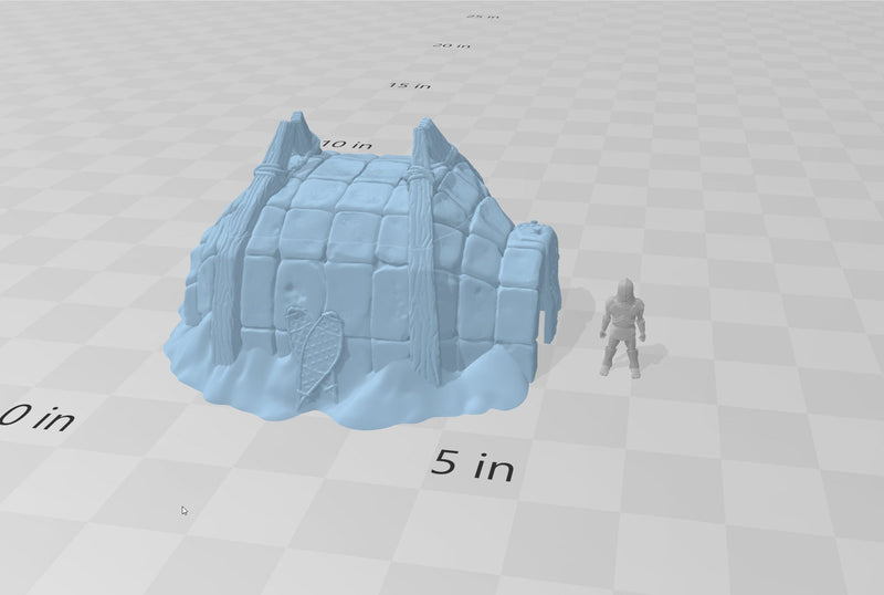 Hunter Igloo - DND & Wargaming Terrain - EC3D Wilds of Wintertide, Fantasy, Snow, Arctic, Cold, scatter scenery, Pathfinder 2E, Fantasy-2