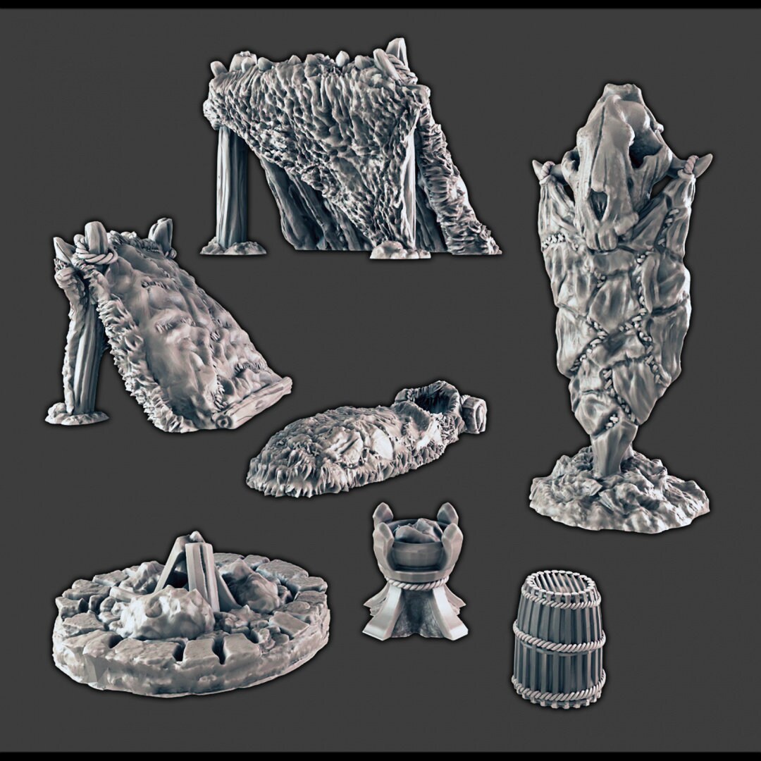 Ice Tribe Scatter - DND & Wargaming Terrain - EC3D Wilds of Wintertide, Fantasy, Snow, Arctic, Cold, scatter scenery, Pathfinder 2E, Fantasy-1