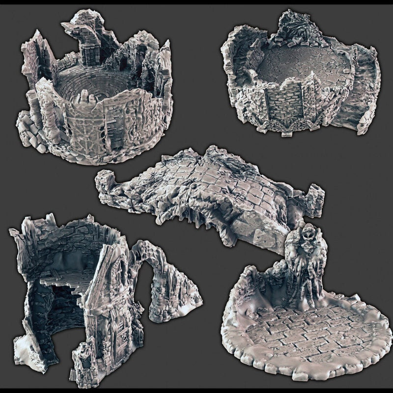 Wintry / Regular Ruins - DND & Wargaming Terrain - EC3D Wilds of Wintertide, Snow, Arctic, Cold, scatter scenery, Pathfinder 2E, Fantasy-1