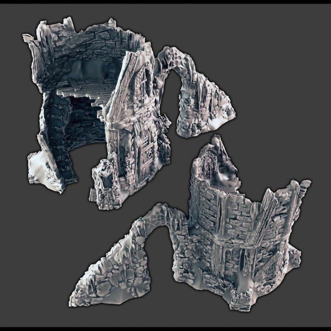 Wintry / Regular Ruins - DND & Wargaming Terrain - EC3D Wilds of Wintertide, Snow, Arctic, Cold, scatter scenery, Pathfinder 2E, Fantasy-2