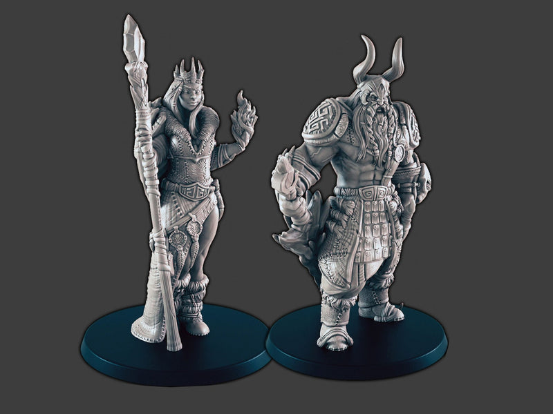 Frost Giants - DND mini - EC3D Wintertide, Winter Miniature | Male and Female | Giant | 5E 2E | Ice | Huge | Snow | Arctic | Pathfinder-1