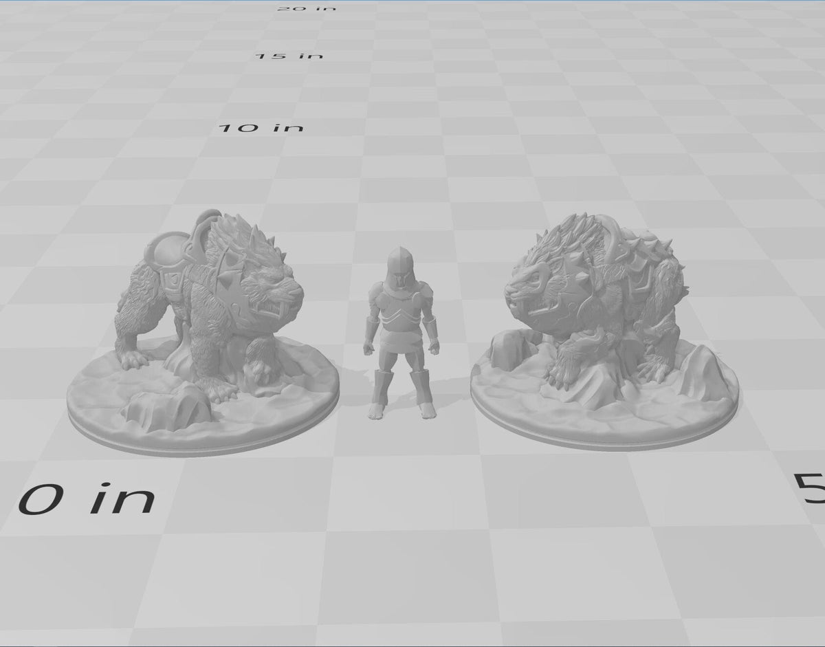 Armored Sabertooth / Battlecats - DND mini - EC3D Wintertide, Winter Miniature | Animal | 5E 2E | Ice | Cat | Snow | Arctic | Pathfinder-2