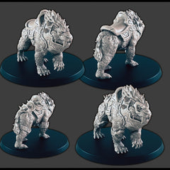 Armored Sabertooth / Battlecats - DND mini - EC3D Wintertide, Winter Miniature | Animal | 5E 2E | Ice | Cat | Snow | Arctic | Pathfinder-1