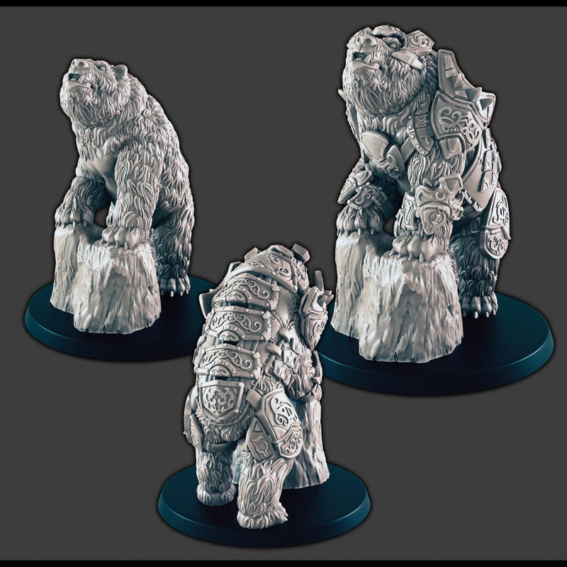 Armored Bear - DND mini - EC3D Wintertide, Winter Miniature | Animal | 5E 2E | Ice | Ursine| Snow | Arctic | Pathfinder | Druid Form-3
