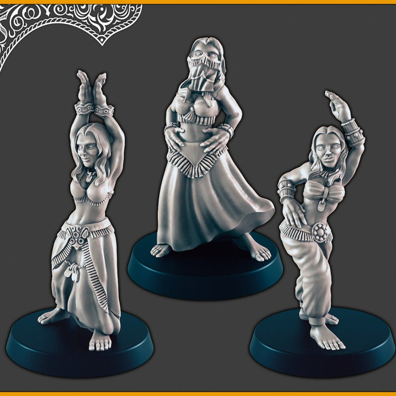 Desert Dancing Girls - DND mini - EC3D Scorching Sands, Desert Miniatures | Human | Inn | Eastern | Female | Dancer | Villager-1
