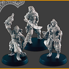 Desert Heroes - DND mini - EC3D Scorching Sands, Desert Miniatures | Human | Inn | Eastern | Female | Male | Rogue | Fighter | Ranger-1