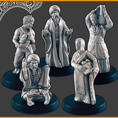 Desert Commoners / Streetfolk - DND mini - EC3D Scorching Sands, Desert Miniatures | Villager | Inn | Eastern | Female | Male | Beggar |-1