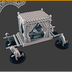 Desert Noble Lounging - DND mini, EC3D Scorching Sands, Desert Miniatures | Villager | Merchant | Shopkeeper | Sultan | Palanquin | Eastern-1