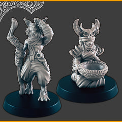 Desert Catfolk - Seer and Guide - DND mini, EC3D Scorching Sands, Desert Miniatures | Tabaxi | Male| Female | Villager | Commoner | NPC-1