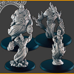 Elemental Djinn - DND mini, EC3D Scorching Sands, Desert Miniatures | Fire | Earth | Water | Air | Genie | Sand | Eastern | Djinni-1