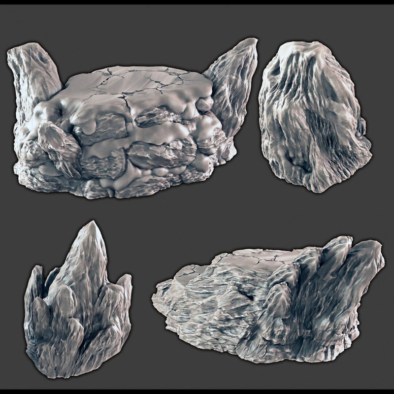 Icy and Wintery Scenery - DND & Wargaming Terrain - EC3D Wilds of Wintertide, Snow, Arctic, Cold, scatter scenery, Pathfinder 2E, Fantasy-2