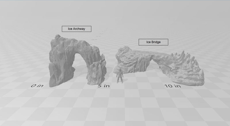 Wintry / Icy Bridge and Archway - DND & Wargaming Terrain - EC3D Wilds of Wintertide, Snow, Arctic, scatter scenery, Pathfinder 2E, Fantasy-3