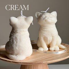 Handmade Soy Wax Cat Candle: Sculptural Animal Candle Gift-3