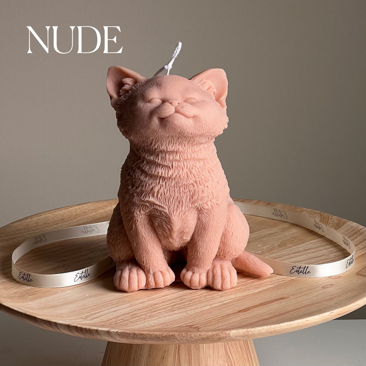 Handmade Soy Wax Cat Candle: Sculptural Animal Candle Gift-2