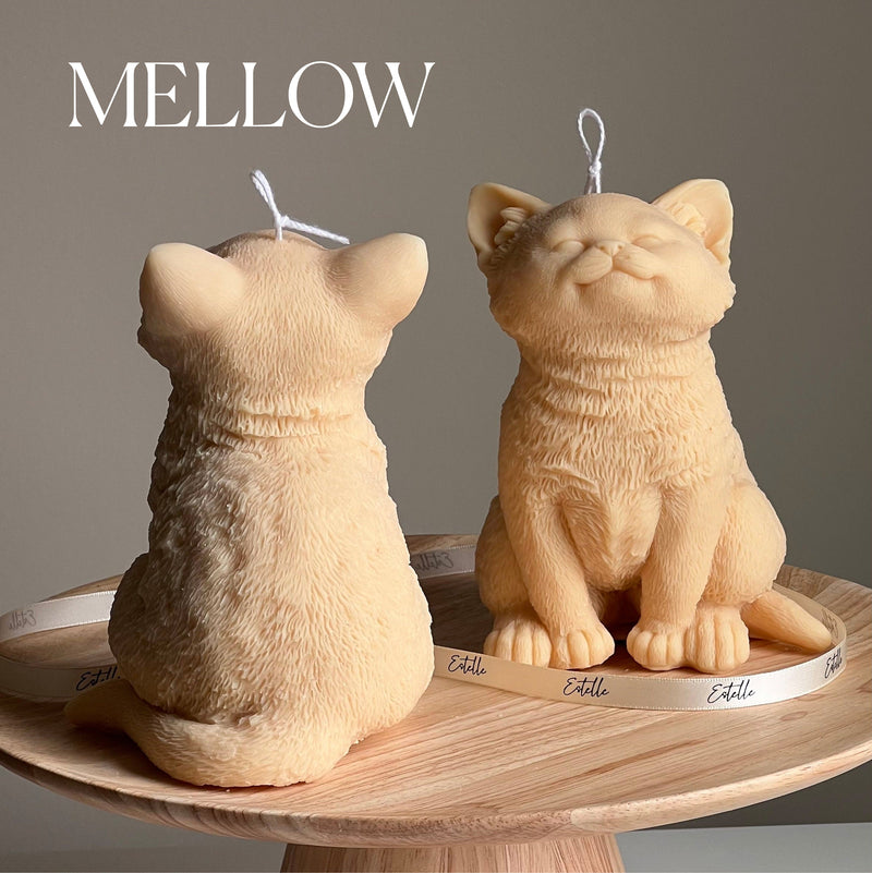 Handmade Soy Wax Cat Candle: Sculptural Animal Candle Gift-4