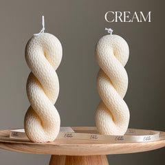Snail Tail Soy Pillar Candle: Sculptural Home Decor-3