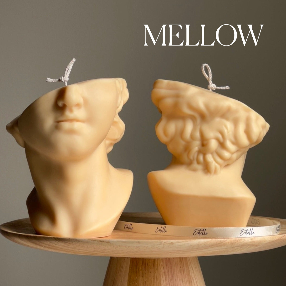 David's Face Soy Wax Candle: Greek Statue Bust Candle-4