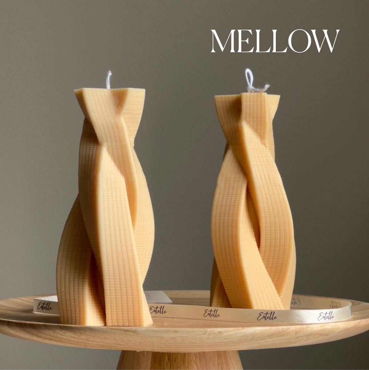 Twisted Rope Soy Pillar Candle: Sculptural Home Decor-4