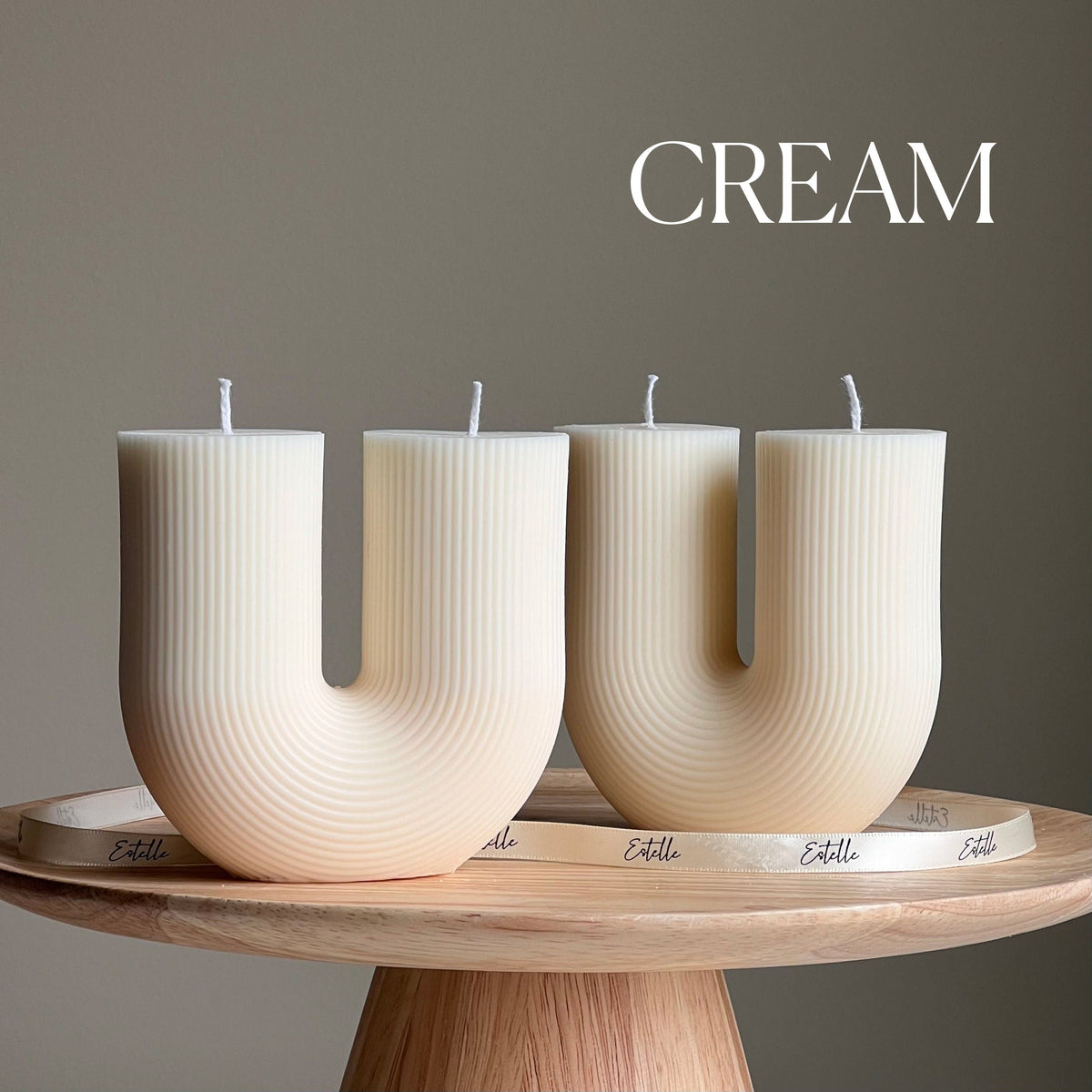 Handmade Ribbed U-Shaped Soy Candle | Home Decor-3