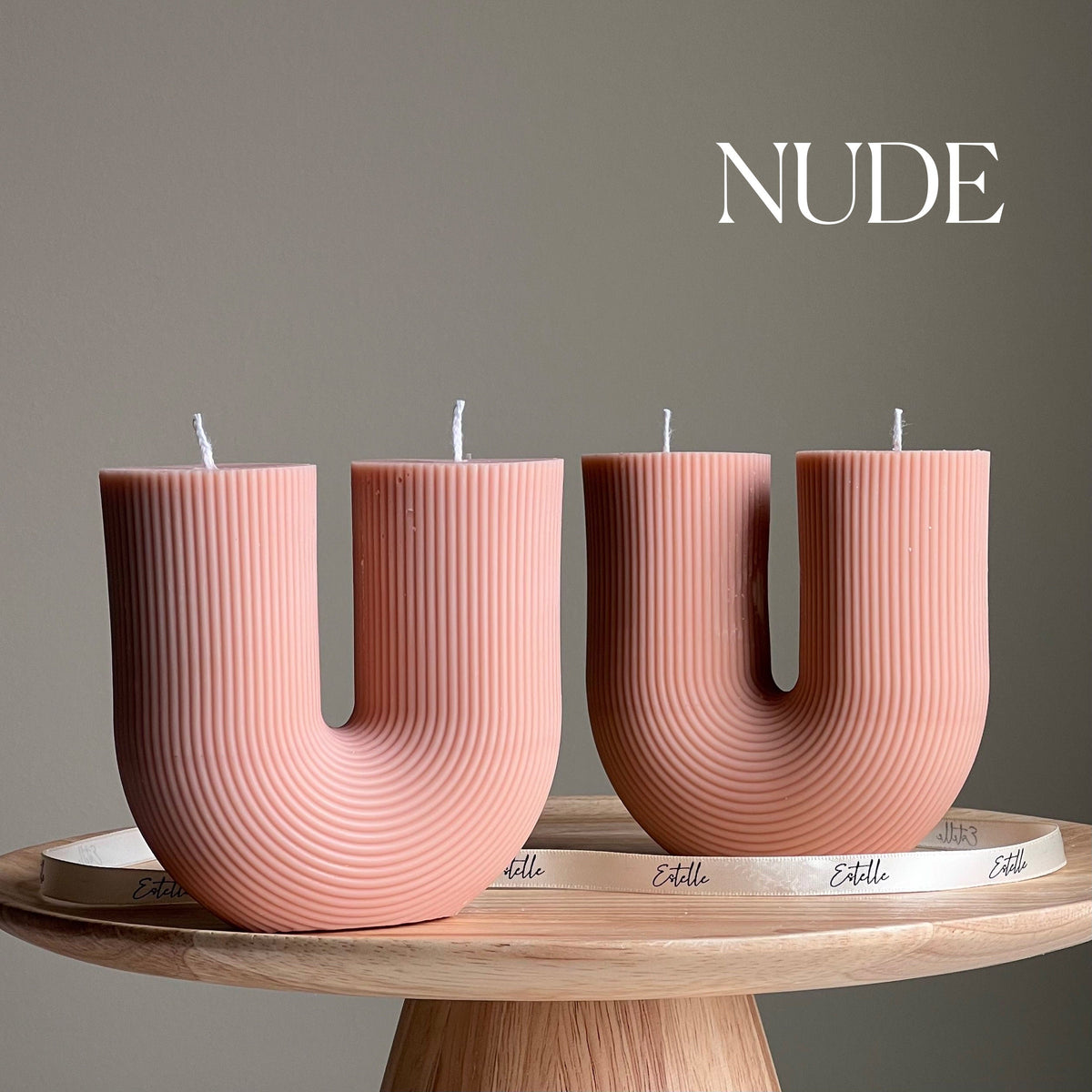 Handmade Ribbed U-Shaped Soy Candle | Home Decor-2