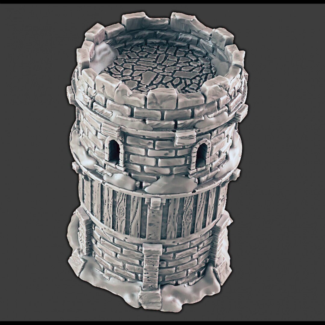 Watchtower - DND & Wargaming Terrain - EC3D Wintertide, Snow, Arctic, scatter scenery, Pathfinder 2E, Fantasy Nature Rock, Medieval Fantasy-1