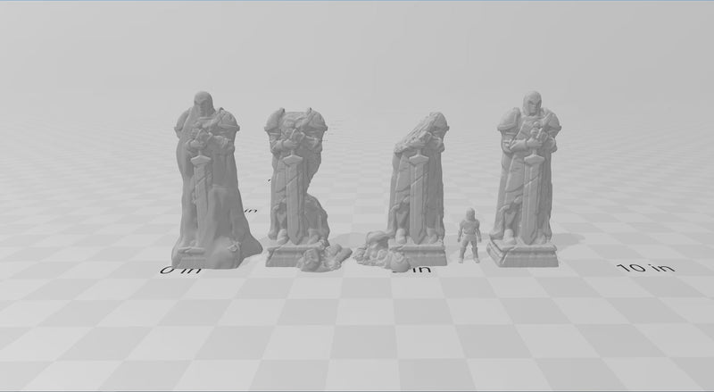 Ancient Statues / Ruins - DND & Wargaming Terrain - EC3D Wintertide, Snow, Arctic, scatter scenery, Pathfinder 2E, Medieval Fantasy-2