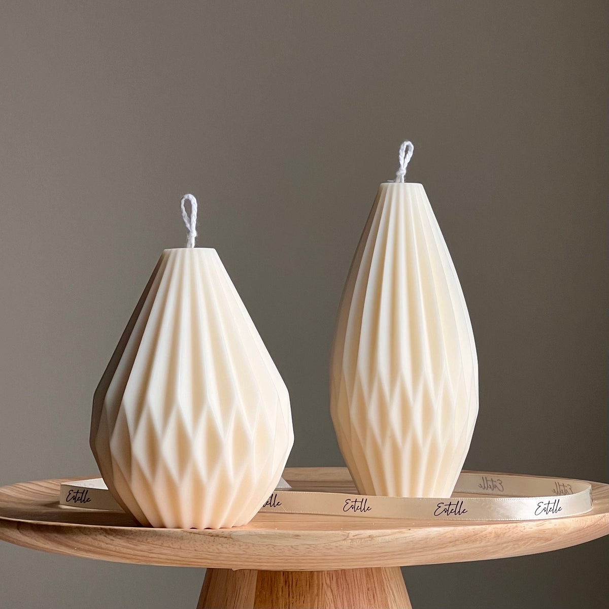 Origami Lantern Candle: Sculptural Soy Wax Candle, Minimalist Decor-1