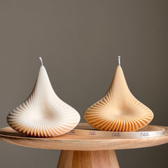 Handmade Ribbed Pyramid Soy Candle | Unique Home Decor-1
