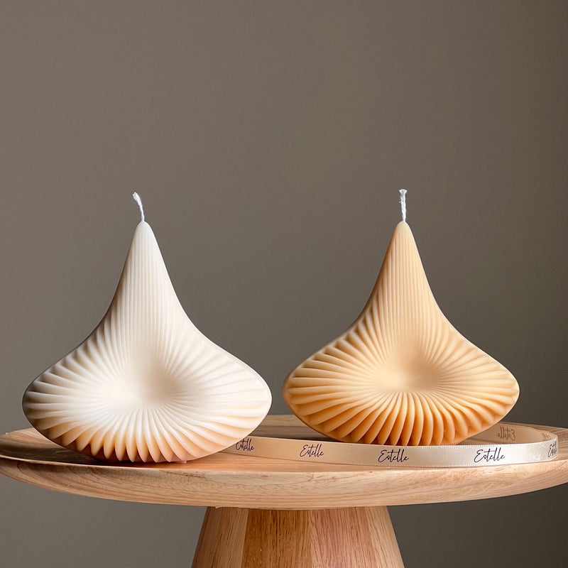 Handmade Ribbed Pyramid Soy Candle | Unique Home Decor-1