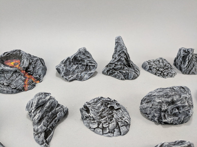 20 Rock Bundle - DND & Wargaming Terrain - EC3D Heroes Hoard, scatter scenery, Pathfinder 2E, Fantasy, Nature, Rocks, Outdoor, Mountain-3