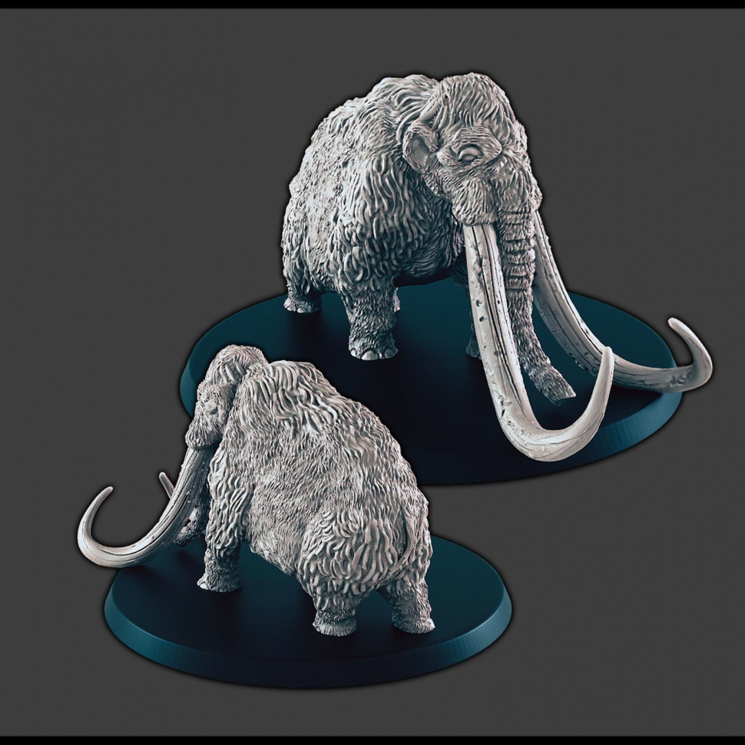 Armored / Regular Mammoth - DND mini - EC3D Wintertide, Winter Miniature | Elephant | Animal | Cold | 32mm | Snow | Arctic | Pathfinder-3