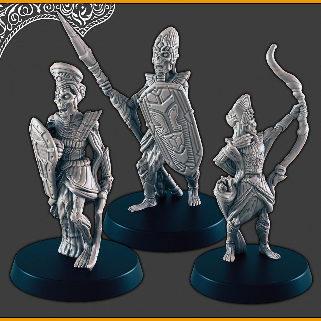 Undead Desert Warriors -  DND mini, EC3D Scorching Sands, Desert Miniatures | Necromancer | Skeleton | Undead | Lich | Eastern | Pathfinder-1