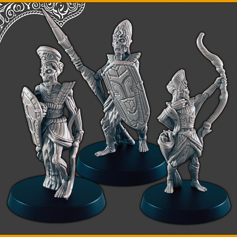 Undead Desert Warriors -  DND mini, EC3D Scorching Sands, Desert Miniatures | Necromancer | Skeleton | Undead | Lich | Eastern | Pathfinder-1