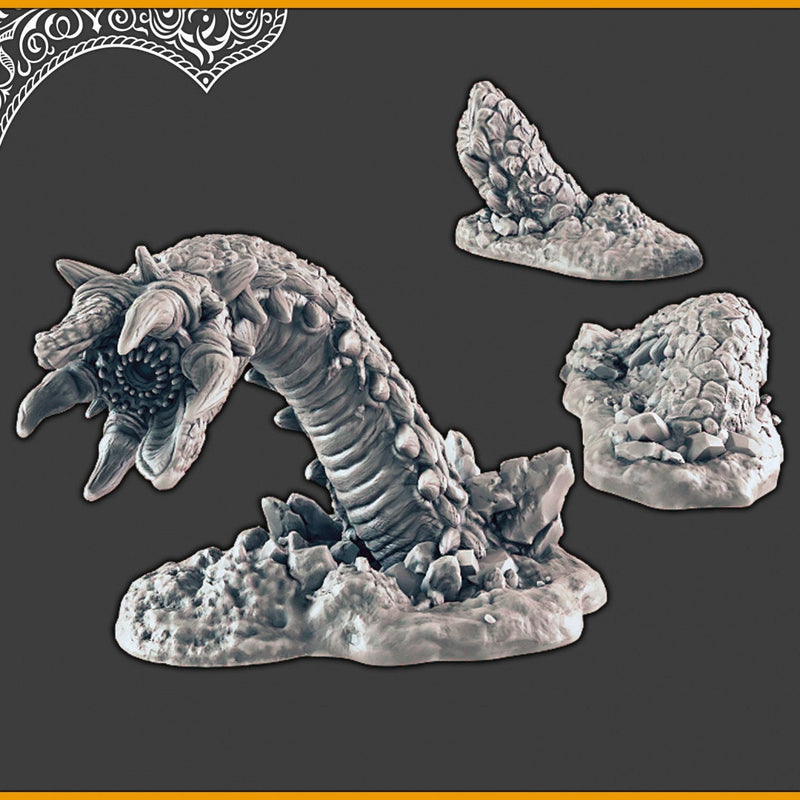 Sand Worm - DND mini, EC3D Scorching Sands, Desert Miniatures | Wyrm | Huge | Tunnel | Boss | Eastern | Pathfinder | Legendary-1