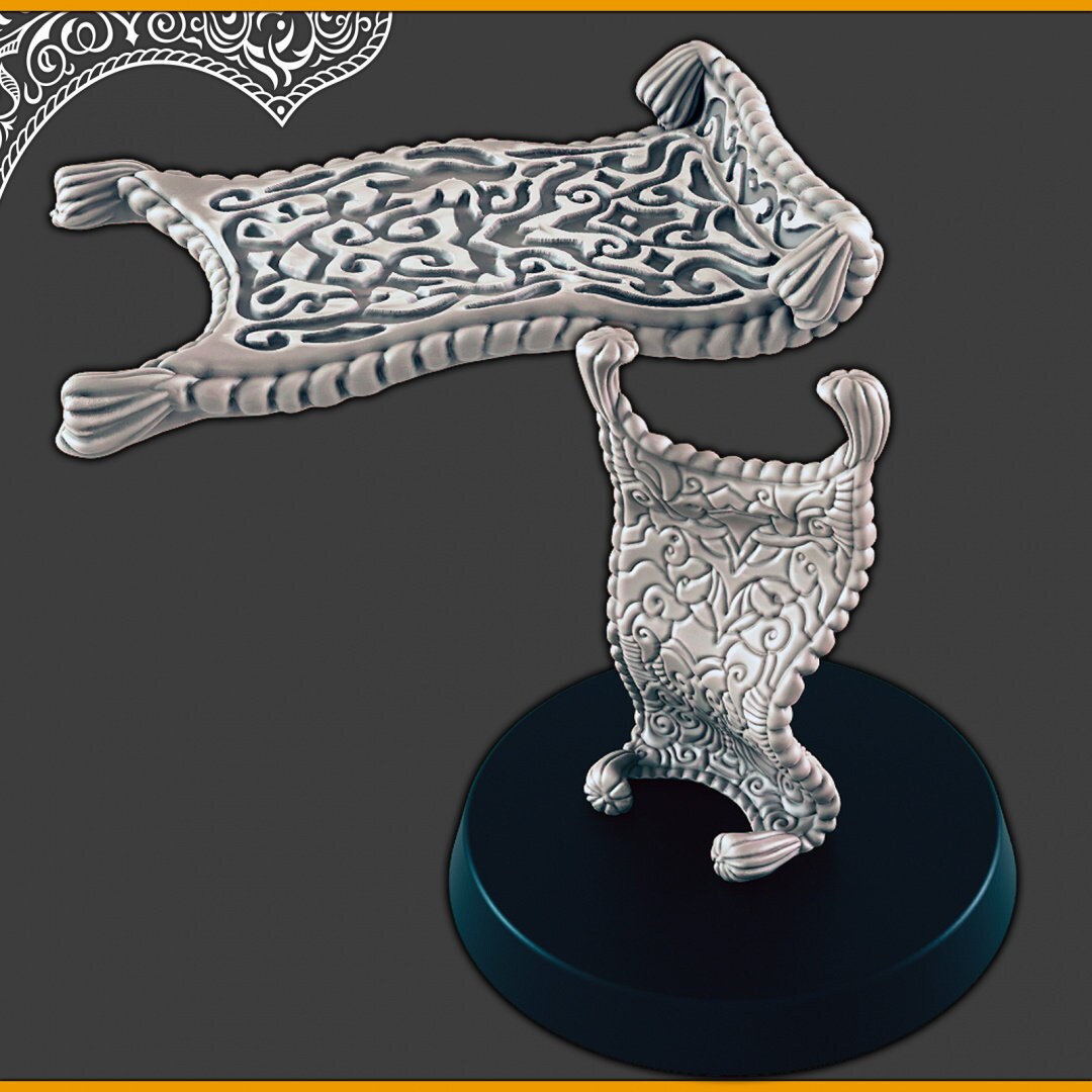 Magic Carpet  - DND mini, EC3D Scorching Sands, Desert Miniatures | Fl,ying Rug | Large | Enchanted | Eastern | Pathfinder | Oasis | Dunes-2