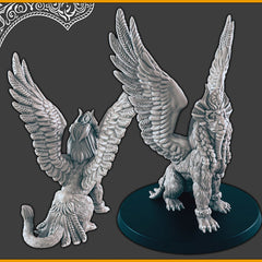 Sphynx  - DND mini, EC3D Scorching Sands, Desert Miniatures | Animal | Large | Cat | Egypt | Pathfinder | Oasis | Dunes-1