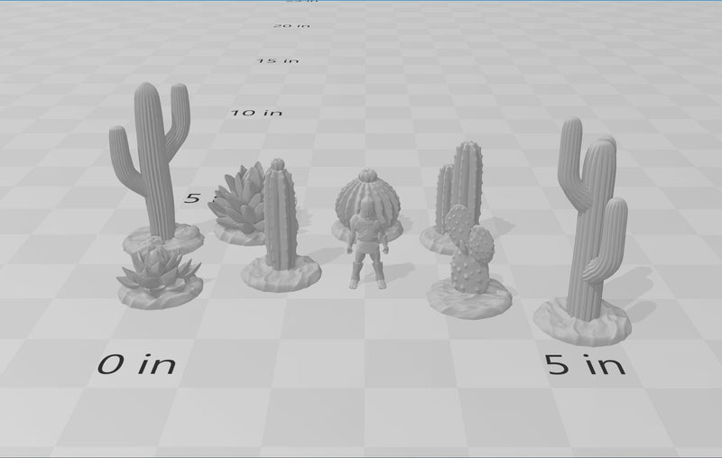 Desert Plants and Cactii - 28mm DND Terrain, EC3D Scorching Sand, Desert Scenery | Cactus | Dunes | Scatter | Pathfinder | Wargaming Oasis-3