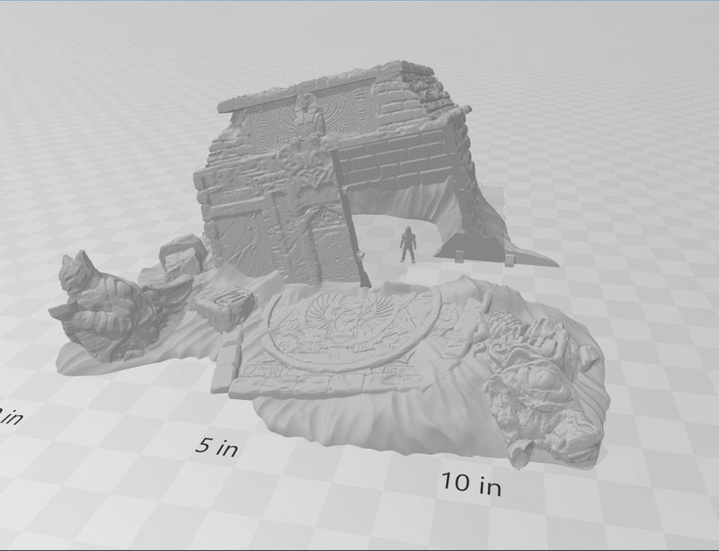 Sinking Tomb  - DND Terrain, EC3D Scorching Sands, Desert Miniatures | Temple | Sand  | Dunes | Scatter Scenery | Pathfinder | Wargaming-3