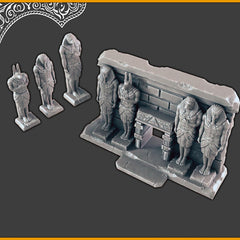 Egyptian Temple Facade / statues - DND and Wargaming Terrain, EC3D - Desert Miniatures | Temple | Sand | Dunes, Scatter Scenery, Pathfinder-3