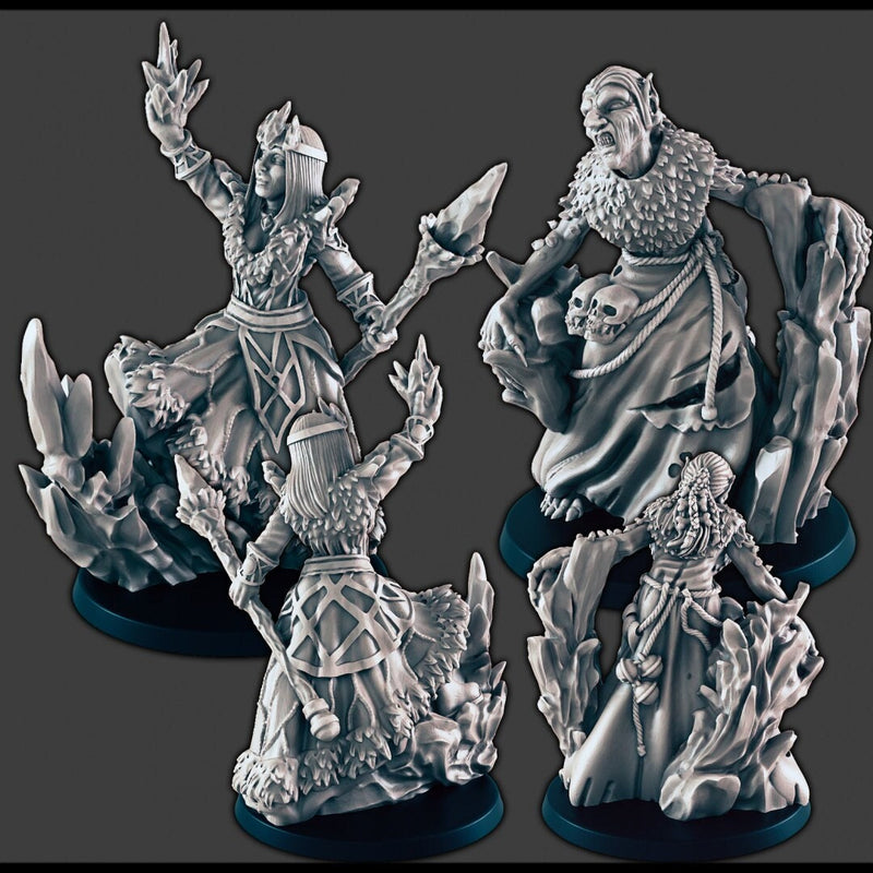 Arctic Witches / Hags DND mini set- EC3D Wintertide, Winter Miniature | Witch | Sorceress | Wizard | Snow | Arctic | Pathfinder | Hunter-1