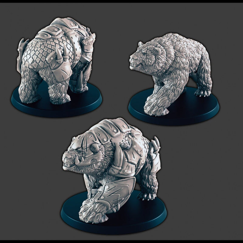 Armored Bear - DND mini - EC3D Wintertide, Winter Miniature | Animal | 5E 2E | Ice | Ursine| Snow | Arctic | Pathfinder | Druid Form-4