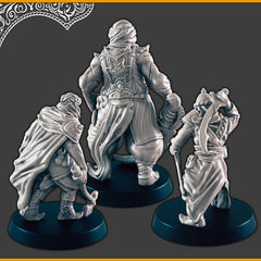 Desert Bandits / Marauders - DND mini - EC3D Scorching Sands, Desert Miniatures | Human | Sand | Eastern | Rogue | Fighter | Pathfinder-2