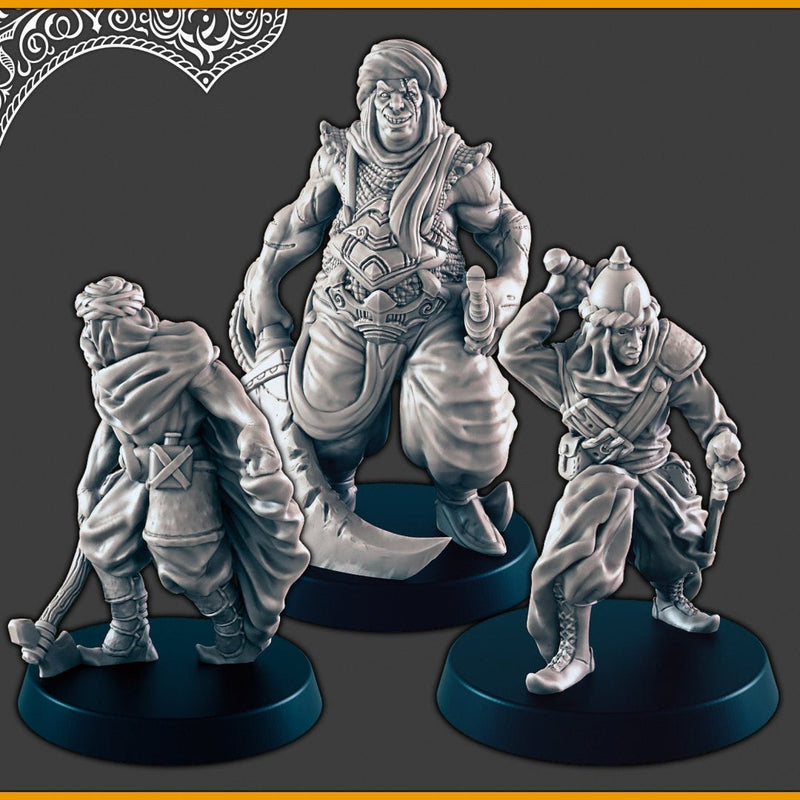 Desert Bandits / Marauders - DND mini - EC3D Scorching Sands, Desert Miniatures | Human | Sand | Eastern | Rogue | Fighter | Pathfinder-1